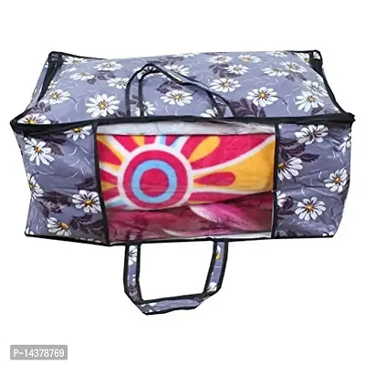 Stylista Blanket Storage Bags Large Size Floral Pattern Blueish Grey