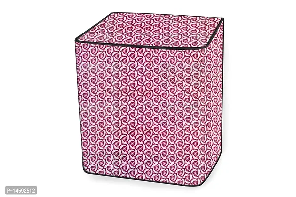 Stylista PVC Washing Machine Cover Compatible for Whirlpool 9.5 Kg Semi-Automatic Top Loading Ace XL, Packed Pattern Pink-thumb5