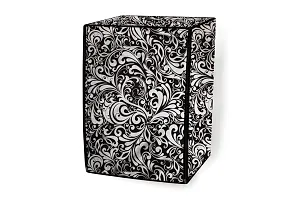 Stylista Washing Machine Cover Compatible for Front Load Samsung WF652B2STWQ 6.5 Kg Floral Pattern Black-thumb4