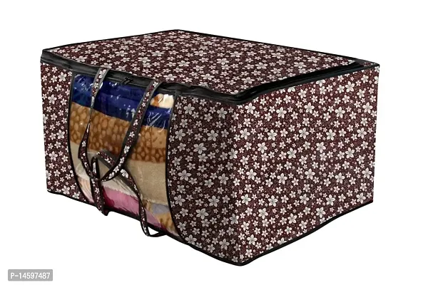 Stylista Storage Bag/Blanket Bag/Quilt Bag Small Size,Floral pattern brown White