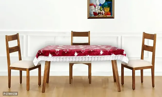 Stylish Waterproof 2 Seater Table Cover Size 45X70 Inches Floral Pattern Red-thumb0