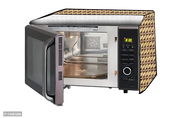 Stylista Microwave Oven Cover for Panasonic 27 L Convection NN-CD674MFDG Symmetric Pattern Beige