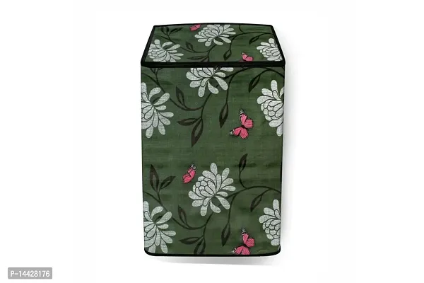 Stylista Washing Machine Cover Compatible for Whirlpool 6.2 kg Fully-Automatic Top Loading WHITEMAGIC Royal 6.2 Petals Pattern Green-thumb3