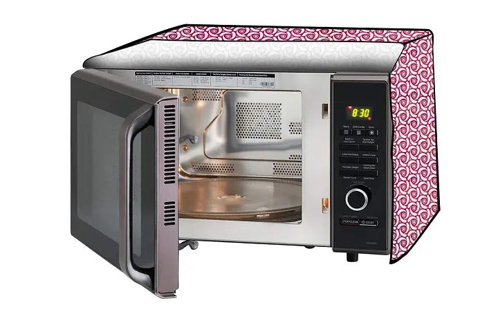 Stylista Microwave Oven Cover for Whirlpool Magicook Classic 20L Solo Packed Pattern Pink