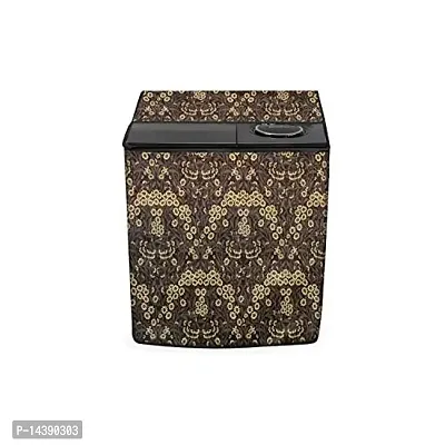 Stylista Top Load Semi Automatic Washing Machine Cover Compatible for Godrej 6.8 kg, 7 kg  7.2 kg Floral Pattern Brown