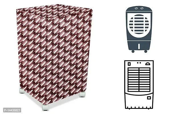 Stylista Cooler Cover Compatible for Hindware Snowcrest 23 Liter Medium Tower Cooler Symmetric Pattern Maroon-thumb0