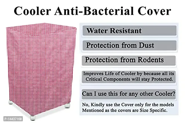 Stylista Cooler Cover Compatible for Kumaka Plastic Kmk-Tf23-F 23 Liter Tower Cooler Pin Check Pattern Pink-thumb5