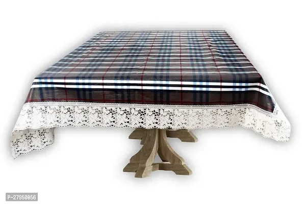 Stylista Center Table Cover Size 40x60 Inches Checkered Pattern Grey