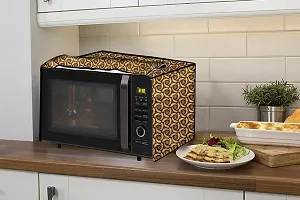 Stylista PVC Microwave Oven Cover for Whirlpool Magicook Classic 20L Solo, Packed Pattern Yellow-thumb2