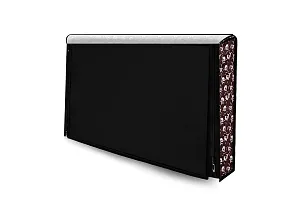 Stylista Printed Polyester LED/LCD TV Cover for 23 Inches All Brands and Models, Floral Pattern Coffee Brown-thumb2