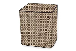 Stylista Washing Machine Cover Compatible for Sansui WMSS60AS-CMA semi Automatic 6kg Checkered Pattern Dark Brown-thumb4