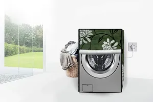 Stylista Waterproof Front Load Washing Machine Cover Compatible for Godrej 6 Kg Petals Pattern Green-thumb1