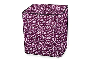 Stylista Washing Machine Cover Compatible for Haier 6.5 kg semi Automatic HTW65-186S Printed Floral Pattern Purple-thumb4