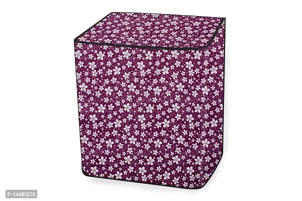 Stylista Washing Machine Cover Compatible for Haier 6.5 kg semi Automatic HTW65-186S Printed Floral Pattern Purple-thumb5