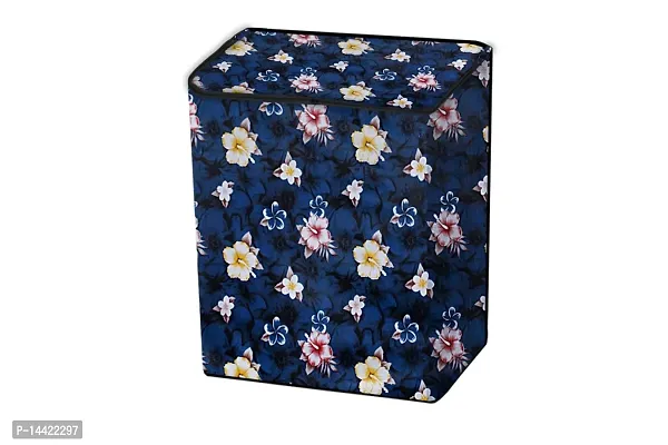 Stylista Washing Machine Cover Compatible for Godrej WS Edge 700 CT semi Automatic Floral Pattern Blue-thumb5