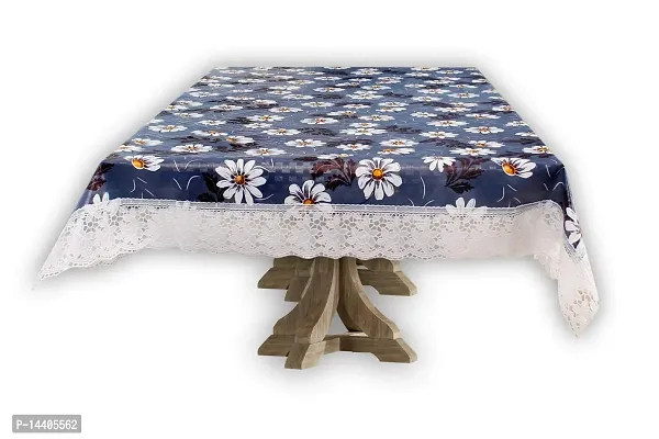 Stylista 8 Seater Dining Table Cover Size 60x108 Inches Floral Pattern Blueish Grey