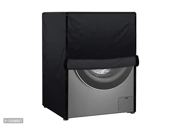 Stylista Washing Machine Cover Compatible for LG 9 kg Inverter Wi-Fi Fully-Automatic Front Load FHT1409SWS, STS-VCM Black Color