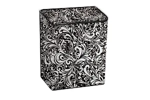 Stylista Washing Machine Cover Compatible for Godrej WS Edge 700 CT semi Automatic Floral Pattern Black-thumb2