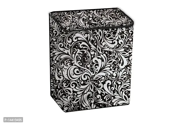 Stylista Washing Machine Cover Compatible for Godrej WS Edge 700 CT semi Automatic Floral Pattern Black-thumb3