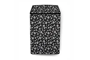 Stylista Washing Machine Cover Compatible for Samsung 7.5 Kg Inverter Fully-Automatic Top Loading Washing Machine WA75T4560BM/TL Floral Pattern Black-thumb2