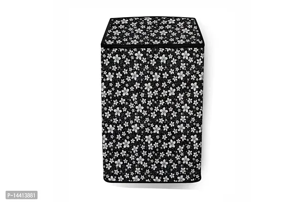 Stylista Washing Machine Cover Compatible for Samsung 7.5 Kg Inverter Fully-Automatic Top Loading Washing Machine WA75T4560BM/TL Floral Pattern Black-thumb3