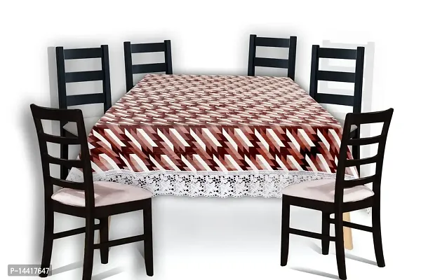 Stylista Waterproof 6 Seater Dining Table Cover Size 60x90 Inches Symmetric Pattern Maroon