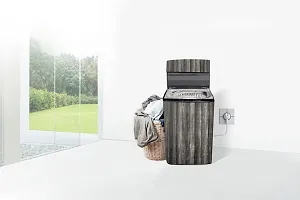 Stylista PVC Washing Machine Cover Compatible for Samsung 6.5 Kg Fully-Automatic Top Loading WA65M4205HV, Wooden Pattern Black-thumb1