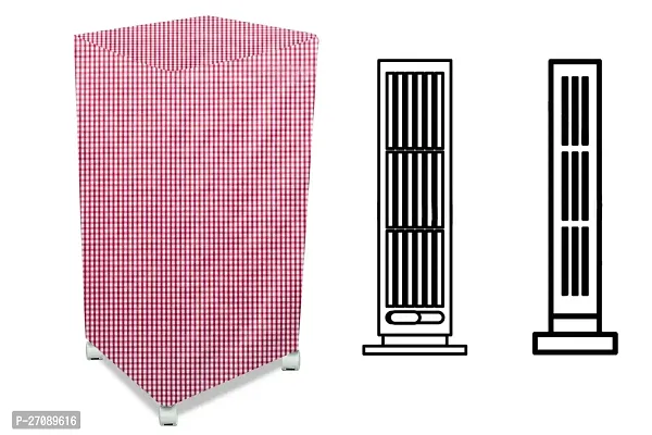 Stylish Cooler Cover Compatible For Kumaka Plastic Kmk-Tf23-F 23 Liter Tower Cooler Pin Check Pattern Pink