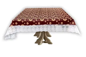 Stylista 10 Seater Dining Table Cover Size 60x120 Inches Floral Pattern Coffee-thumb1