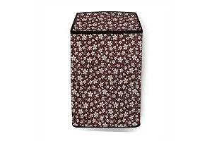 Stylista Washing Machine Cover Compatible for Samsung 7.5 Kg Inverter Fully-Automatic Top Loading Washing Machine WA75T4560BM/TL Floral Pattern Brown-thumb2