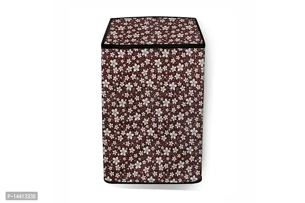 Stylista Washing Machine Cover Compatible for Samsung 7.5 Kg Inverter Fully-Automatic Top Loading Washing Machine WA75T4560BM/TL Floral Pattern Brown-thumb3