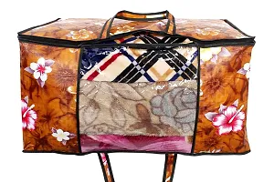 Stylista Blanket Storage Bags Large Size Set of 2 Floral Pattern Orange-thumb4