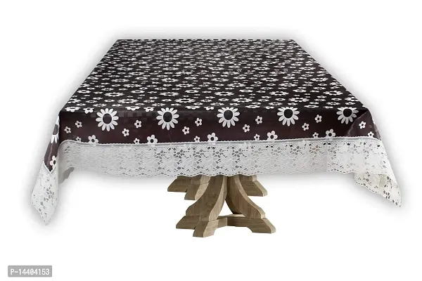 Stylista 8 Seater Dining Table Cover Size 60x108 Inches Floral Pattern White