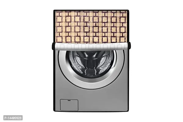 Stylista Washing Machine Cover Compatible for Bosch 7 Kg Inverter Fully-Automatic Front Loading Washing Machine WAJ2426SIN Lattice Pattern Beige