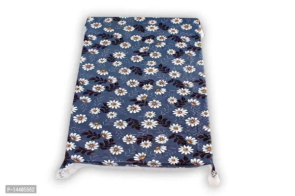 Stylista 8 Seater Dining Table Cover Size 60x108 Inches Floral Pattern Blueish Grey-thumb3