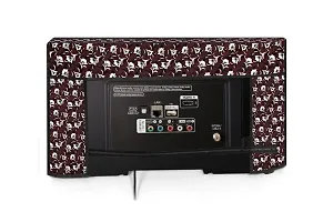 Stylista Printed Polyester LED/LCD TV Cover for 23 Inches All Brands and Models, Floral Pattern Coffee Brown-thumb4