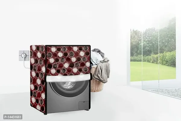 Stylista Washing Machine Cover Compatible for Samsung 9 Kg Fully Automatic Washing Machine with in-Built Heater WW90K54E0UX/TL Abstract Pattern Maroon-thumb2