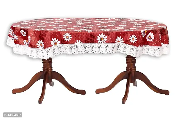 Stylista 8 Seater Oval Dining Table Cover WxL 60x108 inches with White Border lace-thumb4