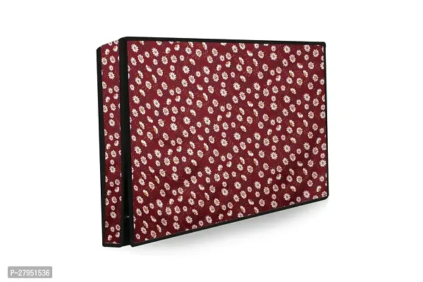 Stylista Printed Polyester LED/LCD TV Cover for 24 Inches All Brands and Models, Floral Pattern Red White