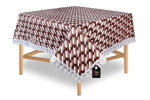Stylista Waterproof Square Center Tea Coffee Study Table Cover Size 40x40 inches Symmetric Pattern Maroon-thumb1