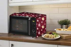 Stylista Microwave Oven Cover for Godrej 30 L Convection InstaCook GMX 30 CA1 SIM Floral Pattern Red-thumb2