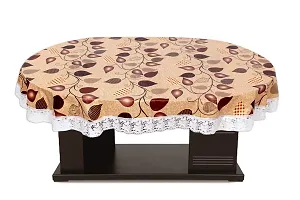 Stylista 8 Seater Table Cover Oval Shaped WxL 60x90 inches with White Border lace-thumb2