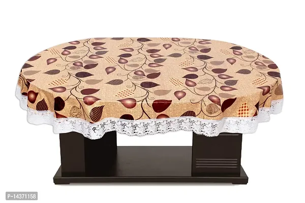 Stylista 8 Seater Table Cover Oval Shaped WxL 60x90 inches with White Border lace-thumb3