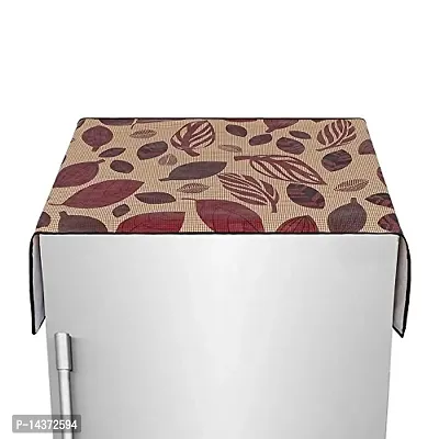 Stylista Fridge top Cover Printed Trellis Pattern on Grey Base