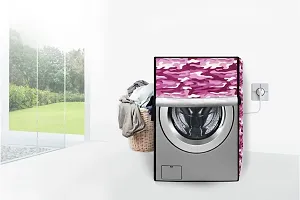 Stylista Washing Machine Cover Compatible for LG 7 kg FH0G7QDNL02 Front Load Camouflage Pattern Purple-thumb1