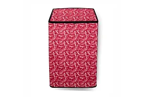 Stylista Washing Machine Cover Compatible for Samsung 7 KG Fully-Automatic Top Loading WA70N4261SS/TL Frieze Pattern Red-thumb2