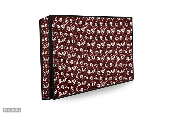 Stylista Printed Polyester LED/LCD TV Cover for 40 Inches All Brands and Models, Floral Pattern Magenta-thumb0