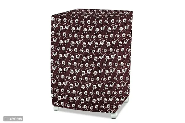 Stylista Air Cooler Cover Compatible for Kumaka Plastic Kmk-Tf23-F 23 LTR Tower Cooler, Ployester, Floral Pattern Coffee Brown-thumb2