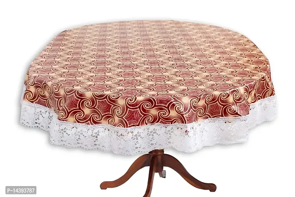 Stylista 8 Seater Oval Dining Table Cover WxL 60x108 inches with White Border lace-thumb0