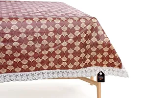 Stylista Square 4 Seater Center Coffee Study Dining Table Cover Size 48x48 Inches Counterchange Pattern Brick-thumb4